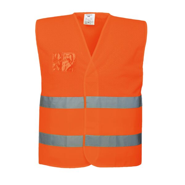 Hi-Vis Half Mesh Two Band Vest  Thumbnail